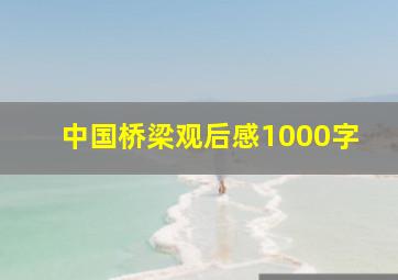 中国桥梁观后感1000字