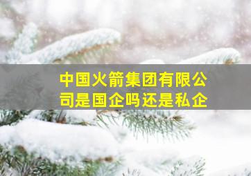 中国火箭集团有限公司是国企吗还是私企