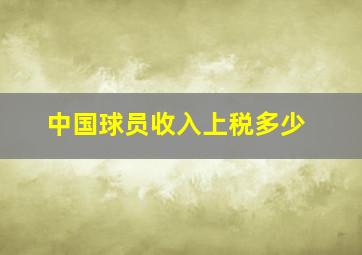 中国球员收入上税多少