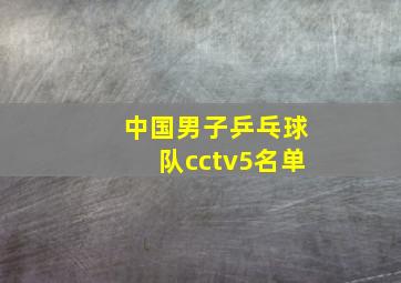 中国男子乒乓球队cctv5名单