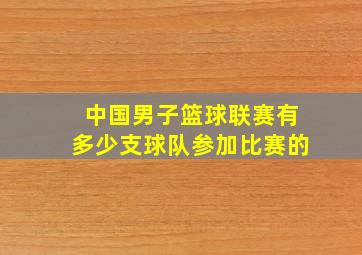 中国男子篮球联赛有多少支球队参加比赛的