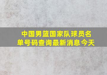 中国男篮国家队球员名单号码查询最新消息今天