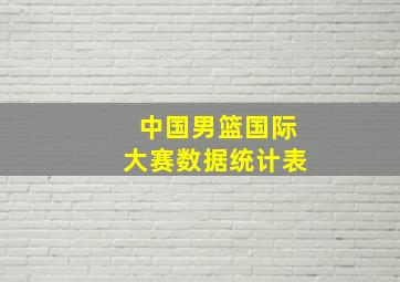 中国男篮国际大赛数据统计表