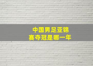 中国男足亚锦赛夺冠是哪一年