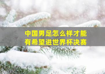 中国男足怎么样才能有希望进世界杯决赛