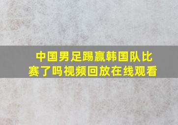 中国男足踢赢韩国队比赛了吗视频回放在线观看