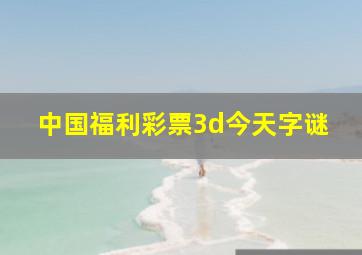 中国福利彩票3d今天字谜