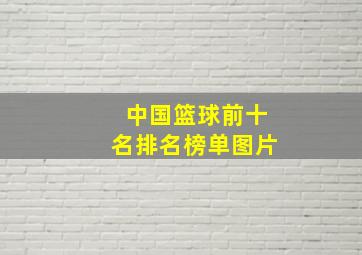 中国篮球前十名排名榜单图片