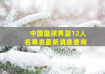 中国篮球男篮12人名单表最新消息查询