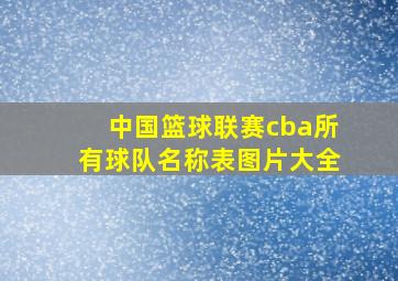 中国篮球联赛cba所有球队名称表图片大全