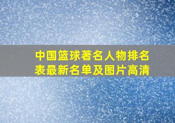 中国篮球著名人物排名表最新名单及图片高清