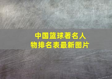 中国篮球著名人物排名表最新图片