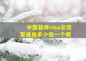 中国获得nba总冠军戒指多少钱一个啊