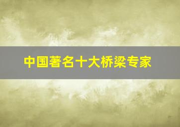 中国著名十大桥梁专家