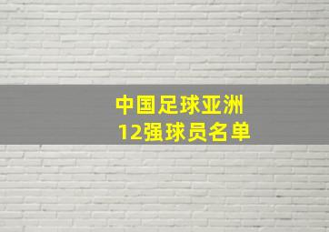 中国足球亚洲12强球员名单