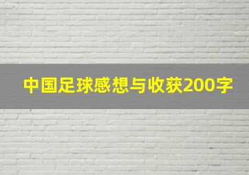 中国足球感想与收获200字