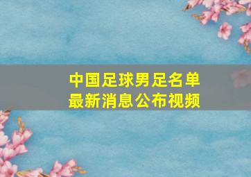 中国足球男足名单最新消息公布视频