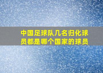 中国足球队几名归化球员都是哪个国家的球员