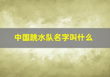 中国跳水队名字叫什么