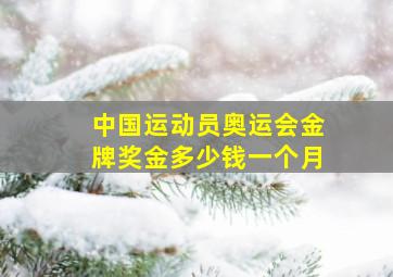 中国运动员奥运会金牌奖金多少钱一个月