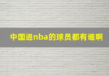 中国进nba的球员都有谁啊