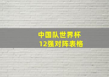 中国队世界杯12强对阵表格