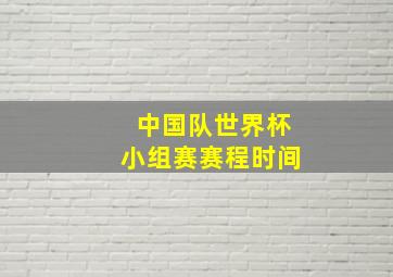 中国队世界杯小组赛赛程时间