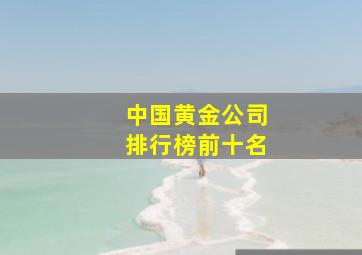 中国黄金公司排行榜前十名