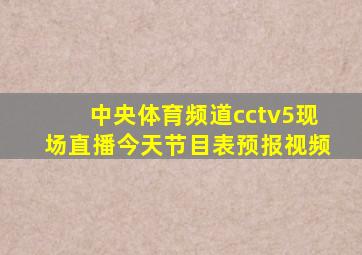 中央体育频道cctv5现场直播今天节目表预报视频