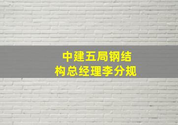 中建五局钢结构总经理李分规