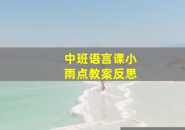 中班语言课小雨点教案反思