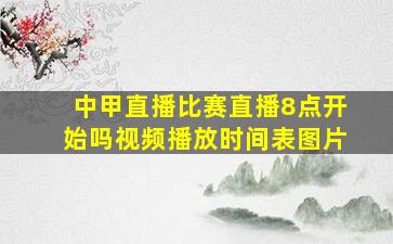 中甲直播比赛直播8点开始吗视频播放时间表图片