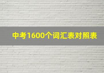 中考1600个词汇表对照表