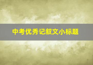 中考优秀记叙文小标题