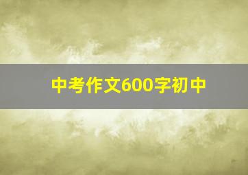 中考作文600字初中