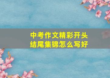 中考作文精彩开头结尾集锦怎么写好