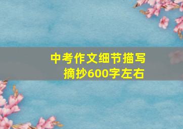 中考作文细节描写摘抄600字左右