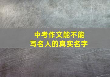 中考作文能不能写名人的真实名字