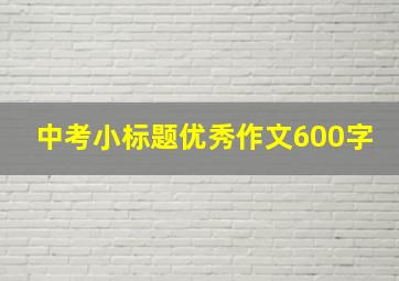 中考小标题优秀作文600字