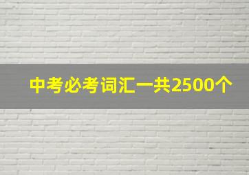 中考必考词汇一共2500个