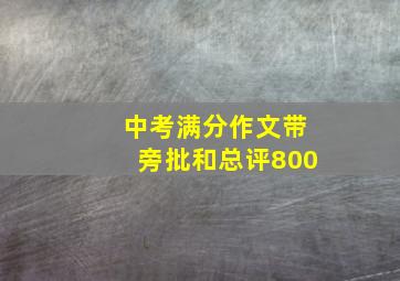 中考满分作文带旁批和总评800