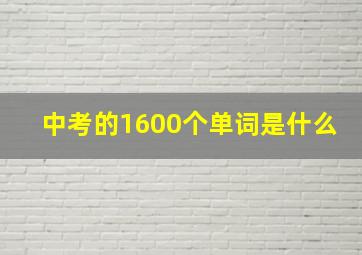 中考的1600个单词是什么