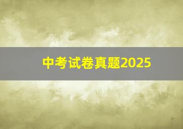 中考试卷真题2025