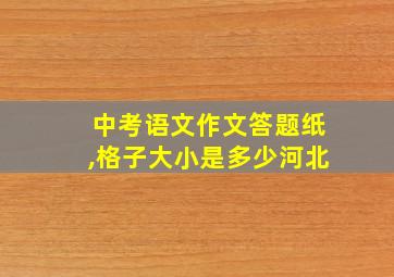 中考语文作文答题纸,格子大小是多少河北