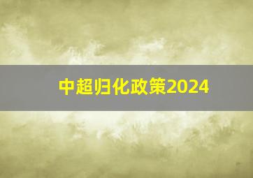 中超归化政策2024