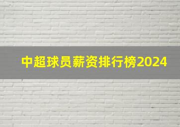 中超球员薪资排行榜2024