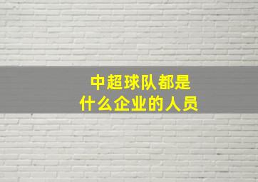 中超球队都是什么企业的人员