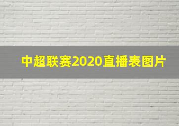 中超联赛2020直播表图片