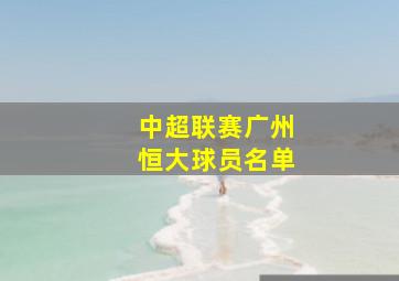 中超联赛广州恒大球员名单