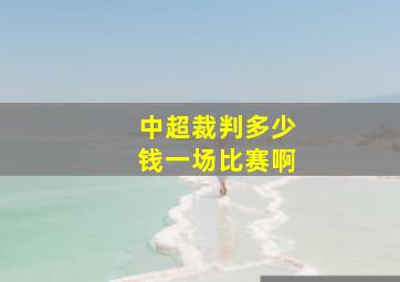 中超裁判多少钱一场比赛啊